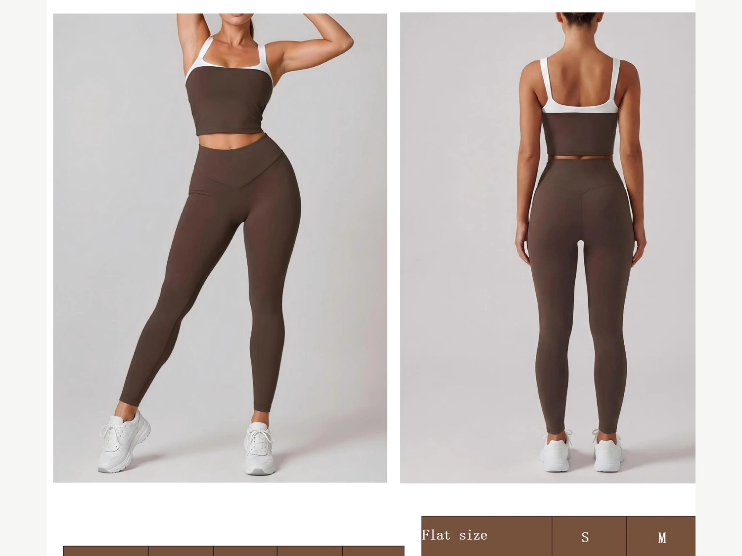 Brown Green Cutout Yoga Set catalog product image