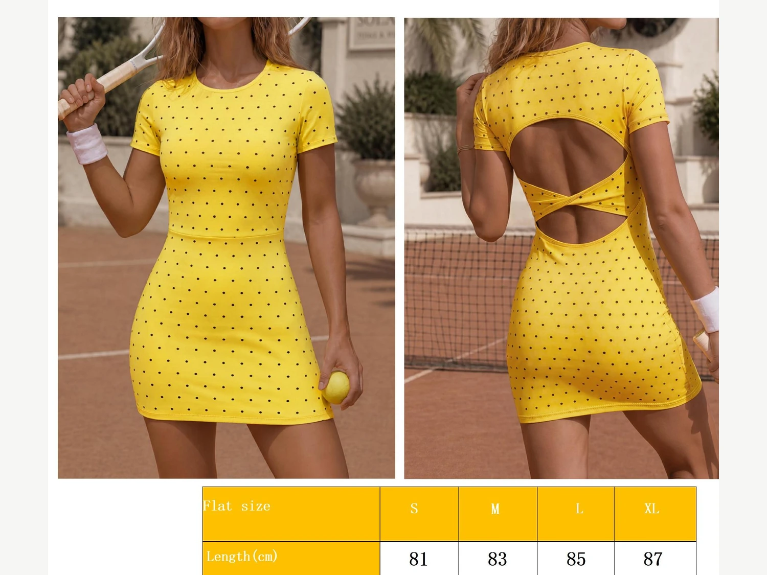 Yellow Dotted Active Dress catalog product image