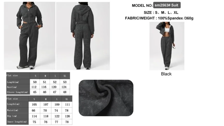 LD0043# Suit Black tracksuit