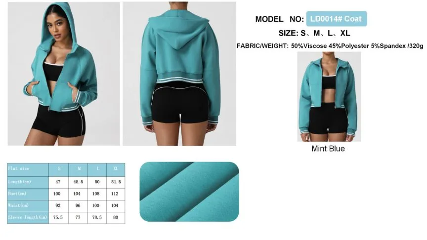 LD0014# Coat Mint hoodie coat