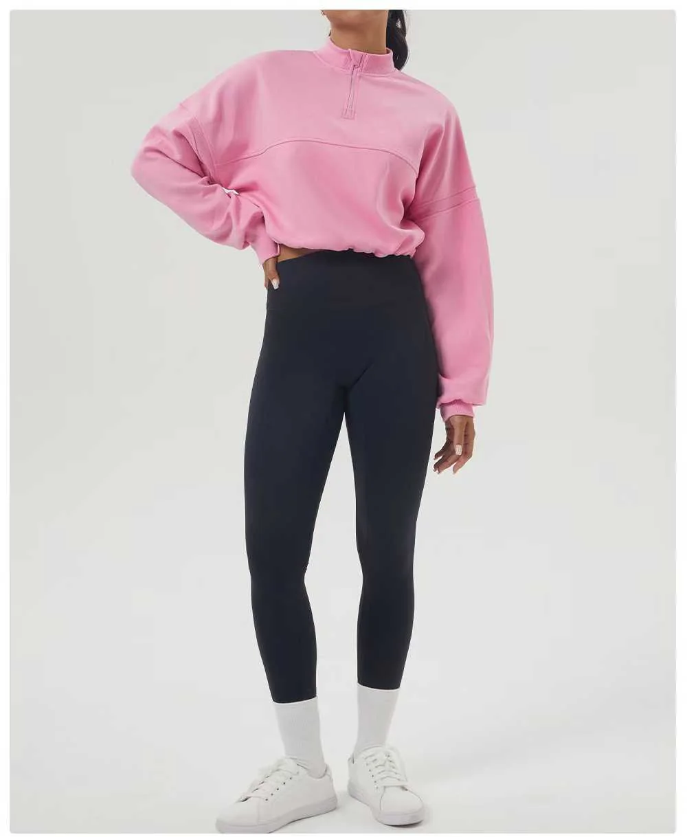 Pink Quarter-zip Leggings Set ready-to-ship activewear style