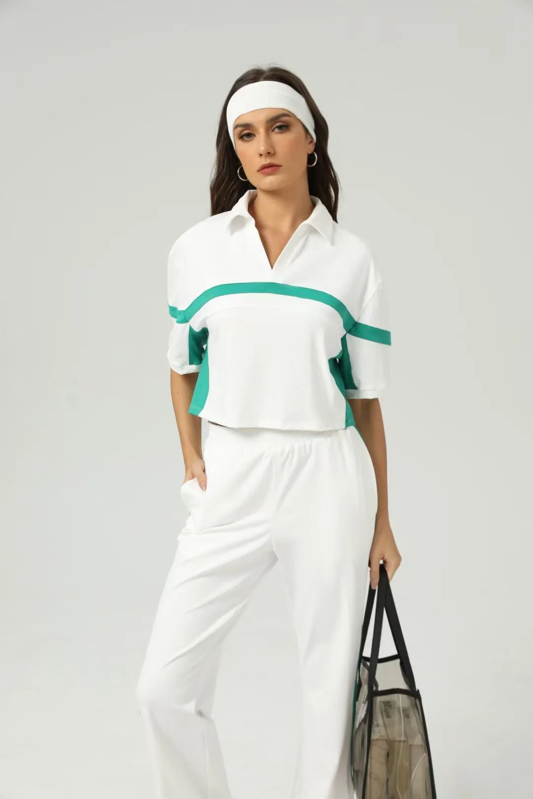 White Green Tennis Set ready-to-ship activewear style