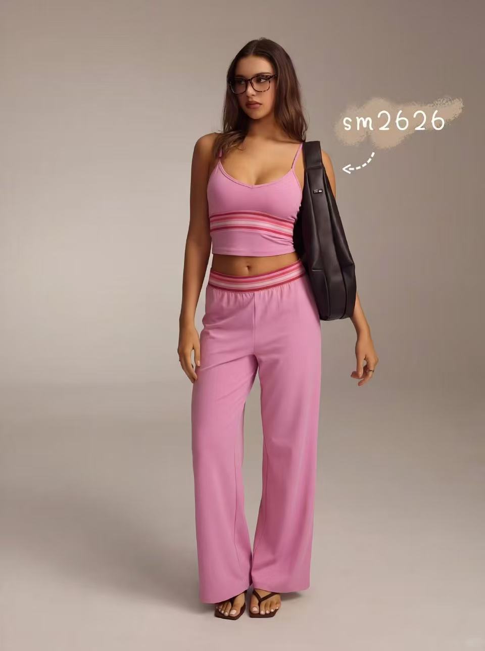Pink Camisole & Wide-Leg Pants Set — SM2626