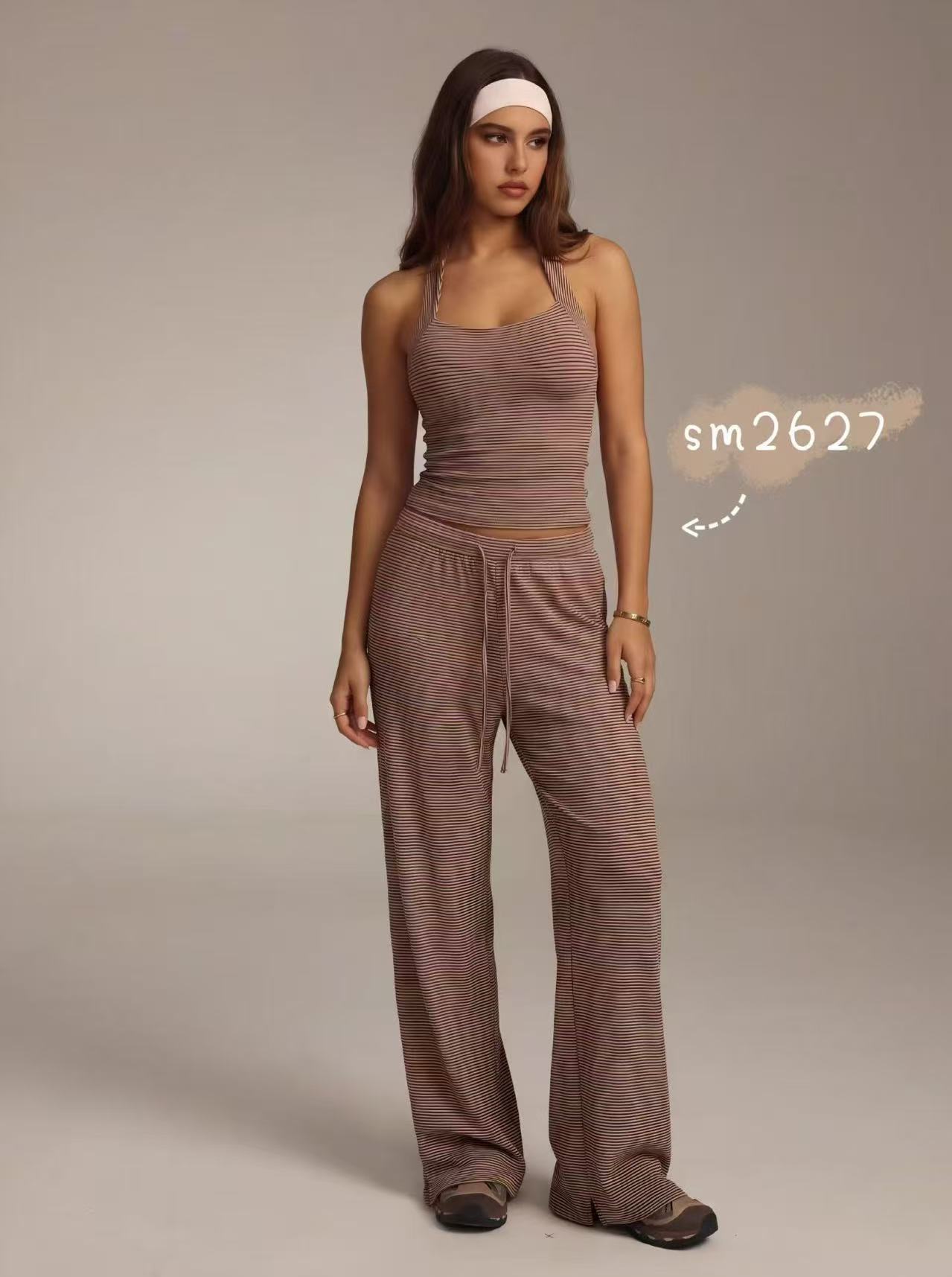 Striped Tank Top & Drawstring Pants Set — SM2627