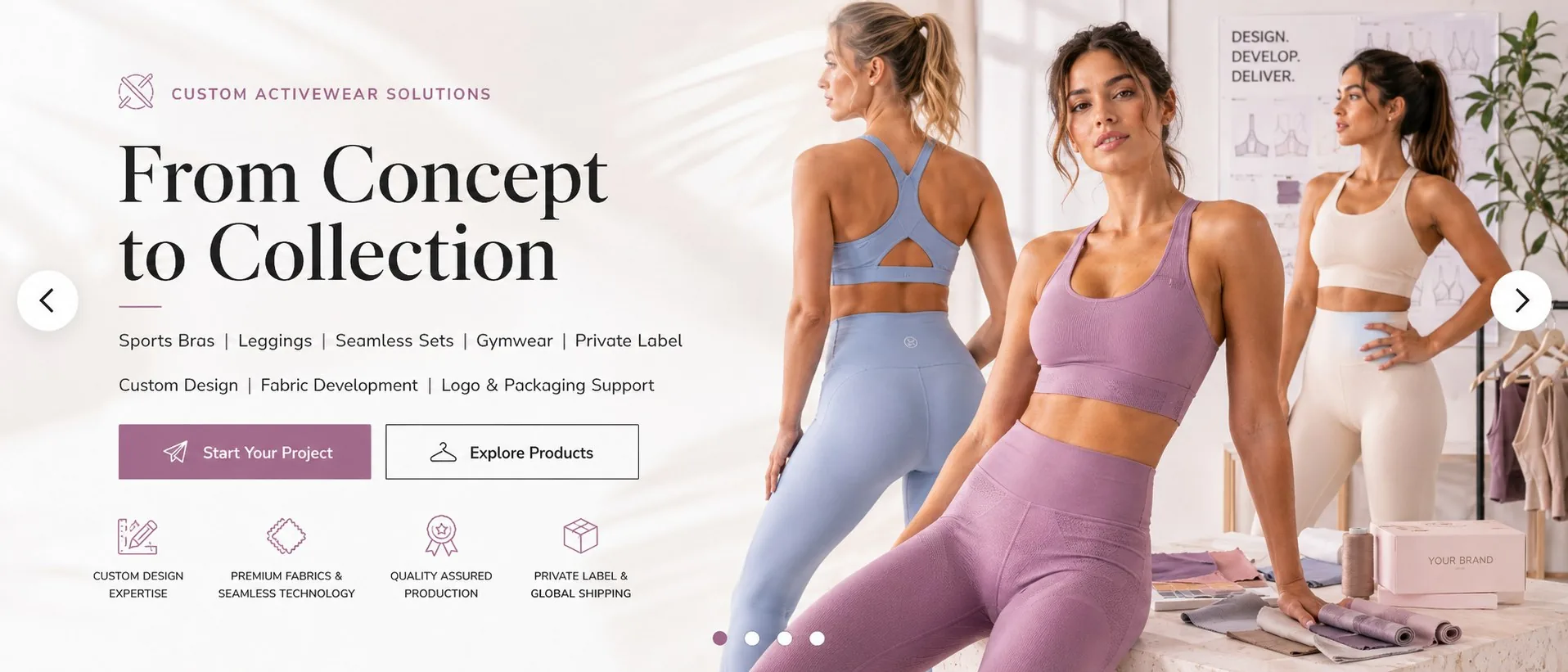 Custom activewear design and collection development